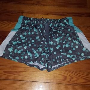 Teal and gray polka dot  gym shorts